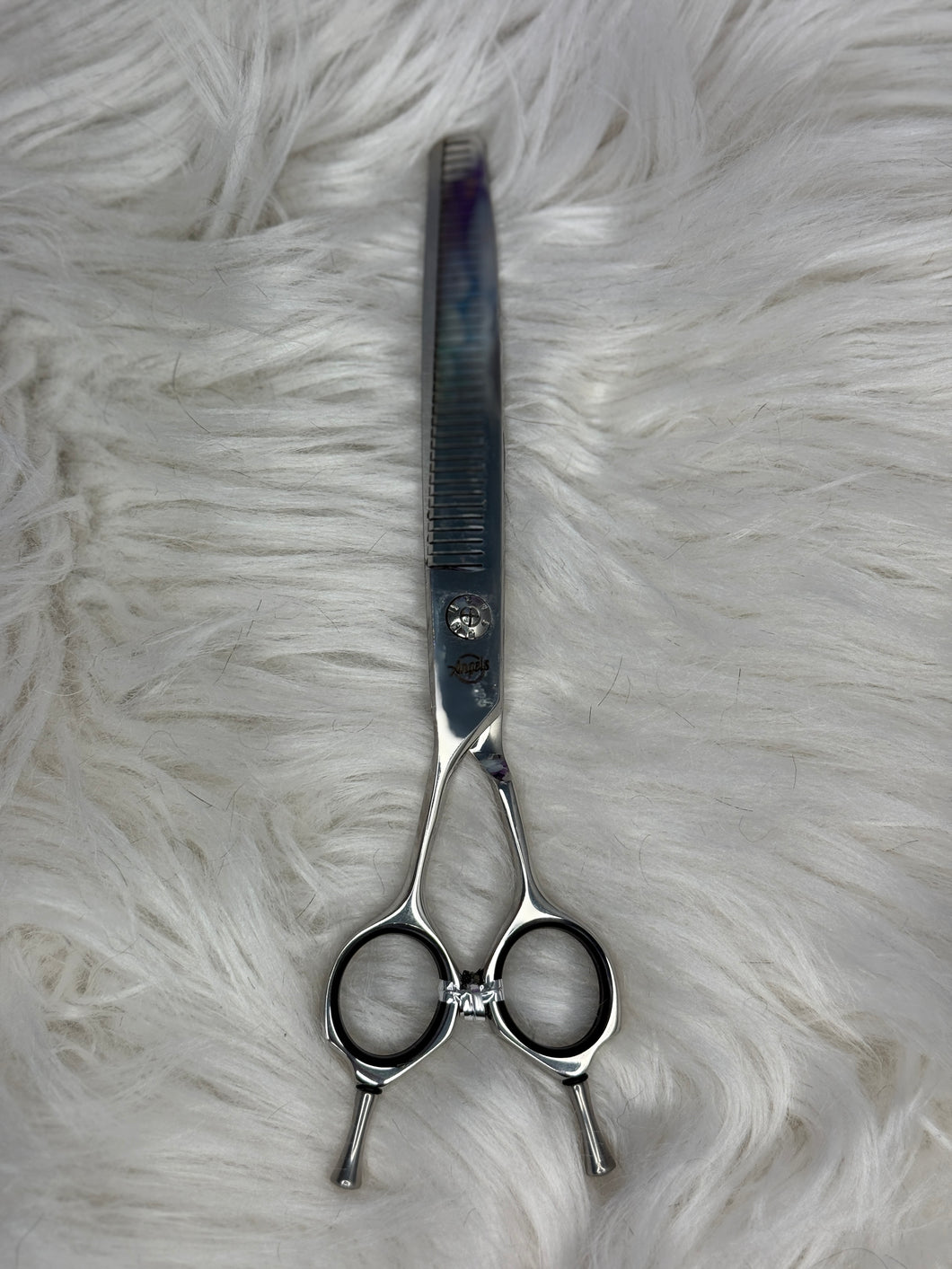 Angels 7' curved fluff scissors - left handed